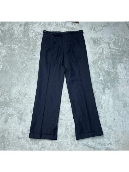 Vtg Polo By Ralph Lauren Men's 42R Double-Breasted Navy Pinstripe Suit JCK113 - Picture 7 of 16